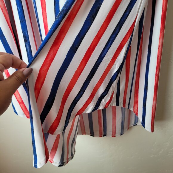 Lane Bryant Striped Crepe Midi Skirt - Picture 9 of 11